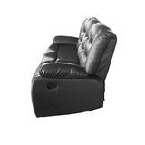 darrahopens Furniture > Living Room 3 Seater Recliner Sofa In Faux Leather Lounge Couch in Black