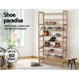 darrahopens Furniture > Living Room Artiss 10-Tier Bamboo Shoe Rack Wooden Shelf Stand Storage Organizer