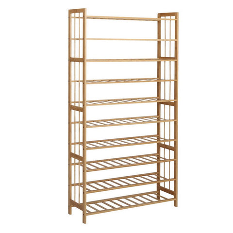 darrahopens Furniture > Living Room Artiss 10-Tier Bamboo Shoe Rack Wooden Shelf Stand Storage Organizer