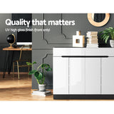 darrahopens Furniture > Living Room Artiss 120cm Shoe Cabinet Shoes Storage Rack High Gloss Cupboard Shelf Drawers