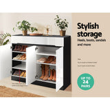 darrahopens Furniture > Living Room Artiss 120cm Shoe Cabinet Shoes Storage Rack High Gloss Cupboard Shelf Drawers