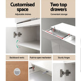 darrahopens Furniture > Living Room Artiss 120cm Shoe Cabinet Shoes Storage Rack High Gloss Cupboard White Drawers