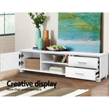 darrahopens Furniture > Living Room Artiss 120cm TV Stand Entertainment Unit Storage Cabinet Drawers Shelf White