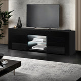 darrahopens Furniture > Living Room Artiss 130cm RGB LED TV Stand Cabinet Entertainment Unit Gloss Furniture Black
