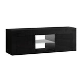 darrahopens Furniture > Living Room Artiss 130cm RGB LED TV Stand Cabinet Entertainment Unit Gloss Furniture Black