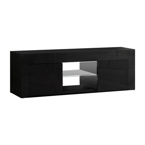 darrahopens Furniture > Living Room Artiss 130cm RGB LED TV Stand Cabinet Entertainment Unit Gloss Furniture Black