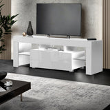 darrahopens Furniture > Living Room Artiss 130cm RGB LED TV Stand Cabinet Entertainment Unit Gloss Furniture Drawer Tempered Glass Shelf White