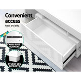 darrahopens Furniture > Living Room Artiss 130cm RGB LED TV Stand Cabinet Entertainment Unit Gloss Furniture Drawer Tempered Glass Shelf White