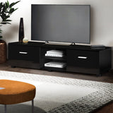 darrahopens Furniture > Living Room Artiss 140cm High Gloss TV Cabinet Stand Entertainment Unit Storage Shelf Black