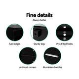 darrahopens Furniture > Living Room Artiss 140cm High Gloss TV Cabinet Stand Entertainment Unit Storage Shelf Black