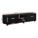 darrahopens Furniture > Living Room Artiss 140cm High Gloss TV Cabinet Stand Entertainment Unit Storage Shelf Black