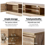 darrahopens Furniture > Living Room Artiss 160CM TV Stand Entertainment Unit Lowline Storage Cabinet Wooden