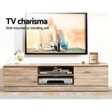darrahopens Furniture > Living Room Artiss 160CM TV Stand Entertainment Unit Lowline Storage Cabinet Wooden