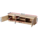 darrahopens Furniture > Living Room Artiss 160CM TV Stand Entertainment Unit Lowline Storage Cabinet Wooden