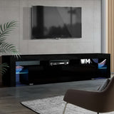 darrahopens Furniture > Living Room Artiss 189cm RGB LED TV Stand Cabinet Entertainment Unit Gloss Furniture Drawers Tempered Glass Shelf Black