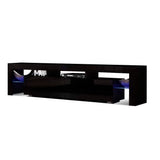 darrahopens Furniture > Living Room Artiss 189cm RGB LED TV Stand Cabinet Entertainment Unit Gloss Furniture Drawers Tempered Glass Shelf Black