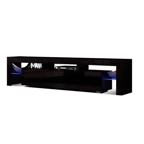 darrahopens Furniture > Living Room Artiss 189cm RGB LED TV Stand Cabinet Entertainment Unit Gloss Furniture Drawers Tempered Glass Shelf Black