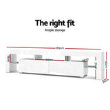 darrahopens Furniture > Living Room Artiss 189cm RGB LED TV Stand Cabinet Entertainment Unit Gloss Furniture Drawers Tempered Glass Shelf White