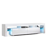 darrahopens Furniture > Living Room Artiss 189cm RGB LED TV Stand Cabinet Entertainment Unit Gloss Furniture Drawers Tempered Glass Shelf White