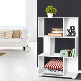 darrahopens Furniture > Living Room Artiss 3 Tier Zig Zag Bookshelf - White