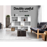 darrahopens Furniture > Living Room Artiss 3 Tier Zig Zag Bookshelf - White
