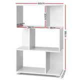 darrahopens Furniture > Living Room Artiss 3 Tier Zig Zag Bookshelf - White