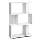 darrahopens Furniture > Living Room Artiss 3 Tier Zig Zag Bookshelf - White