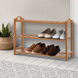 darrahopens Furniture > Living Room Artiss 3 Tiers Bamboo Shoe Rack Storage Organiser Wooden Shelf Stand Shelves