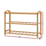 darrahopens Furniture > Living Room Artiss 3 Tiers Bamboo Shoe Rack Storage Organiser Wooden Shelf Stand Shelves