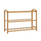 darrahopens Furniture > Living Room Artiss 3 Tiers Bamboo Shoe Rack Storage Organiser Wooden Shelf Stand Shelves