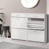 darrahopens Furniture > Living Room Artiss 36 Pairs Shoe Cabinet Rack Organisers Storage Shelf Drawer Cupboard White