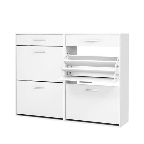 darrahopens Furniture > Living Room Artiss 36 Pairs Shoe Cabinet Rack Organisers Storage Shelf Drawer Cupboard White