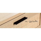 darrahopens Furniture > Living Room Artiss 4 Chest of Drawers Rattan Tallboy Cabinet Bedroom Clothes Storage Wood