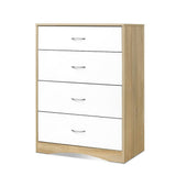 darrahopens Furniture > Living Room Artiss 4 Chest of Drawers Tallboy Dresser Table Bedroom Storage White Wood Cabinet