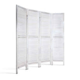 darrahopens Furniture > Living Room Artiss 4 Panel Foldable Wooden Room Divider - White