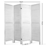darrahopens Furniture > Living Room Artiss 4 Panel Foldable Wooden Room Divider - White