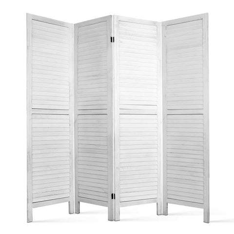 darrahopens Furniture > Living Room Artiss 4 Panel Foldable Wooden Room Divider - White