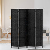darrahopens Furniture > Living Room Artiss 4 Panel Room Divider Screen Privacy Timber Foldable Dividers Stand Black