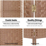 darrahopens Furniture > Living Room Artiss 4 Panel Room Divider Screen Privacy Timber Foldable Dividers Stand Natural