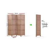 darrahopens Furniture > Living Room Artiss 4 Panel Room Divider Screen Privacy Timber Foldable Dividers Stand Natural