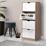 darrahopens Furniture > Living Room Artiss 48 Pairs Shoe Cabinet Rack Organiser Storage Shelf Wooden