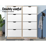 darrahopens Furniture > Living Room Artiss 48 Pairs Shoe Cabinet Rack Organiser Storage Shelf Wooden