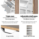darrahopens Furniture > Living Room Artiss 48 Pairs Shoe Cabinet Rack Organiser Storage Shelf Wooden