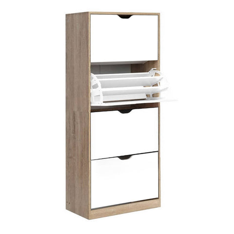 darrahopens Furniture > Living Room Artiss 48 Pairs Shoe Cabinet Rack Organiser Storage Shelf Wooden