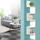 darrahopens Furniture > Living Room Artiss 5 Tier Corner Wall Shelf - White