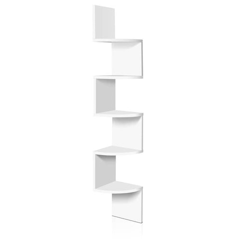 darrahopens Furniture > Living Room Artiss 5 Tier Corner Wall Shelf - White