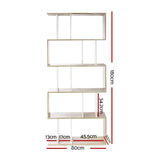 darrahopens Furniture > Living Room Artiss 5 Tier Display Book Storage Shelf Unit - White Brown