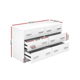 darrahopens Furniture > Living Room Artiss 6 Chest of Drawers Cabinet Dresser Tallboy Lowboy Storage Bedroom White