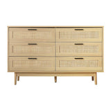 darrahopens Furniture > Living Room Artiss 6 Chest of Drawers Rattan Tallboy Cabinet Bedroom Clothes Storage Wood