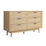 darrahopens Furniture > Living Room Artiss 6 Chest of Drawers Rattan Tallboy Cabinet Bedroom Clothes Storage Wood